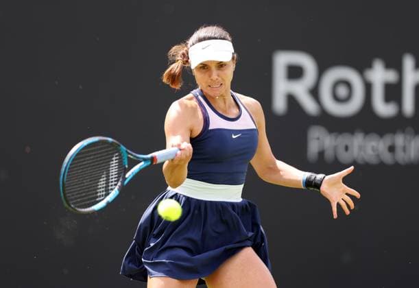 Mandatory Credit: Photo by Ryan Browne Shutterstock (13975088m) Viktoriya Tomova of Bulgaria during her Qualifying round against Xiyu Wang of China. Rothesay Classic, Day One, Tennis, Edgbaston Priory Club, Birmingham, UK - 19 Jun 2023 Rothesay Classic, Day One, Tennis, Edgbaston Priory Club, Birmingham, UK - 19 Jun 2023  Copyright: xRyanxBrowne Shutterstockx 13975088m