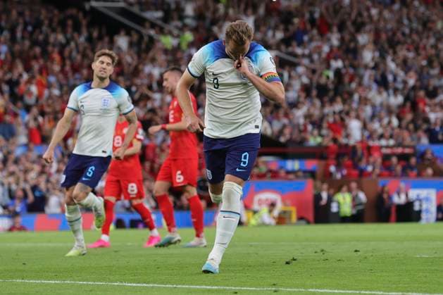 England v North Macedonia UEFA EURO, EM, Europameisterschaft,Fussball 2024 Qualifiers Harry Kane of England celebrates scoring his sides 7th goal from the penalty spot during the UEFA Euro 2024 Qualifiers Group C match at Old Trafford, Manchester Copyright: xPaulxChestertonx FIL-18631-0061 UK Newspapers OUT