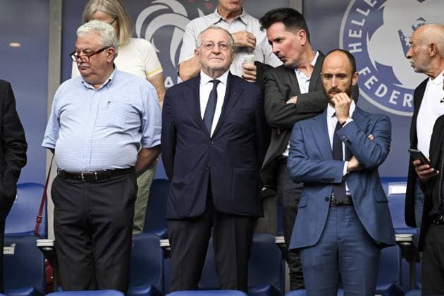 Jean Michel Aulas FOOTBALL : France vs Grece - Qualifications Euro2024 - 19 06 2023 JBAutissier Panoramic  
