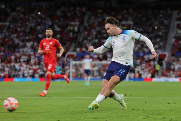 England v North Macedonia UEFA EURO, EM, Europameisterschaft,Fussball 2024 Qualifiers Jack Grealish of England in action during the UEFA Euro 2024 Qualifiers Group C match at Old Trafford, Manchester Copyright: xPaulxChestertonx FIL-18631-0137 UK Newspapers OUT