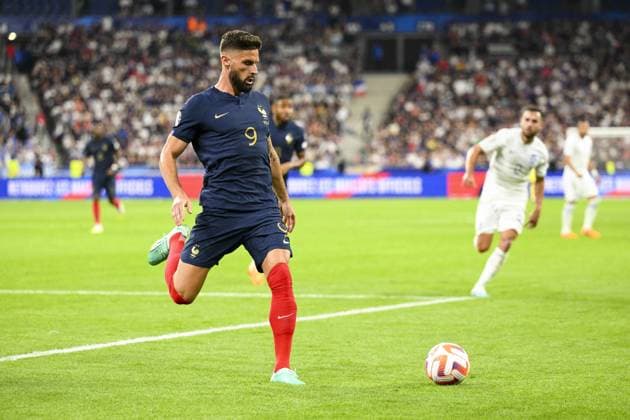 GIROUD Olivier (FRA) FOOTBALL : France vs Grece - Qualifications Euro2024 - 19 06 2023 JBAutissier Panoramic  