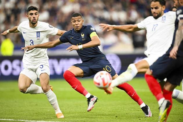 MBAPPE Kylian (FRA) FOOTBALL : France vs Grece - Qualifications Euro2024 - 19 06 2023 JBAutissier Panoramic  