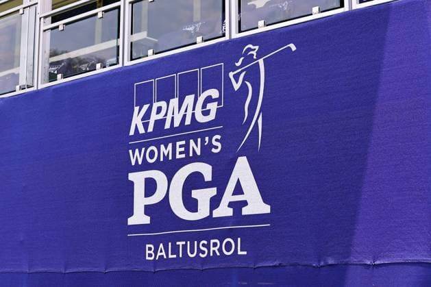 SPRINGFIELD, NJ - JUNE 19: A general view the KPMG Womens PGA, Golf Herren Baltusrol Logo during practice for the LPGA, Golf Damen KPMG Women™s PGA Championship on June 19, 2023 at Baltusrol Golf Club (Lower Course) in Springfield, New Jersey. (Photo by Rich Graessle Icon Sportswire) GOLF: JUN 19 LPGA KPMG Women™s PGA Championship EDITORIAL USE ONLY Icon23061918137