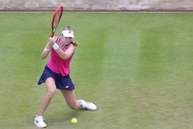 Elena Rybakina, KAZ, during first round at 2023 bett1 Open in Berlin, 20 06 2023; -