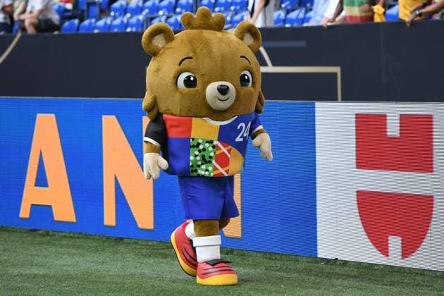 Fußball Länderspiel Deutschland - Kolumbien am 20.06.2023 in der Arena auf Schalke in Gelsenkirchen Das neue Maskottchen der EM 2024 EURO 2024 DFB regulations prohibit any use of photographs as image sequences and or quasi-video.