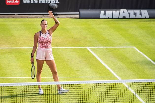 Bett1 Open WTA, Tennis Damen 500. Berlin, 20.06.2023 Aryna Sabalenka (Belarus) nach dem spiel Bett1 Open WTA 500. Steffi Graf Stadion, Rot-Weiss Tennis Club, Berlin, 20.06.2023 Bett1Open Copyright: xBEAUTIFULxSPORTS LucianoxLimax