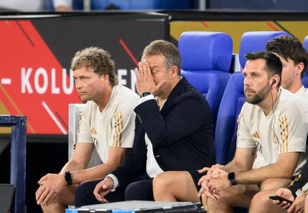 Sport Bilder des Tages Trainer Bundestrainer Hans-Dieter Hansi FLICK (GER) enttaeuscht Fussball Freundschaftsspiel, Deutschland (GER) - Kolumbien (COL), am 20.06.2023 in Gelsenkirchen Deutschland. Â
