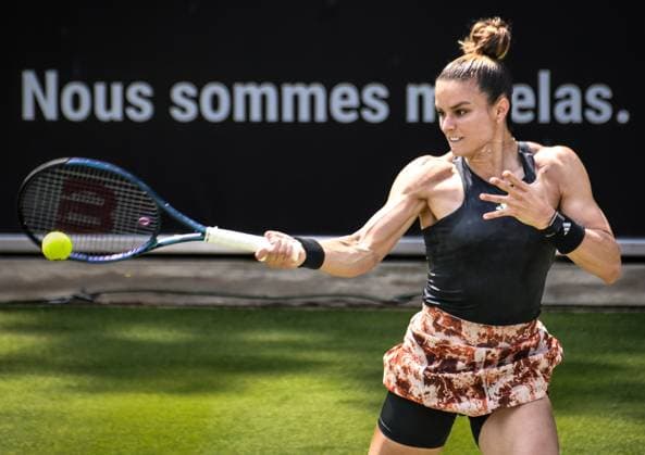 Sport Bilder des Tages 21.06.2023, xlakx, Tennis, WTA, Tennis Damen -Tour 2023 in Berlin emspor, v.l.Maria Sakkari (Griechenland) ,Jubel,Freude Berlin