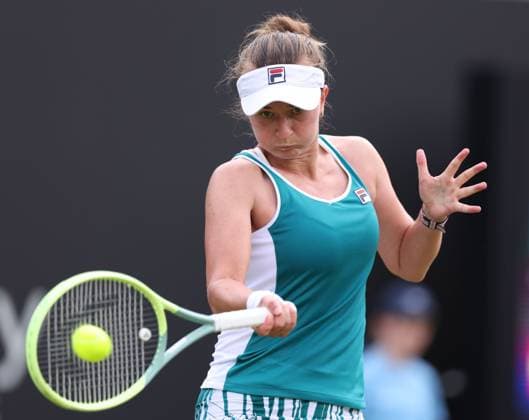 Mandatory Credit: Photo by Ryan Browne Shutterstock (13977103k) Barbora Krejcikova of the Czech Republic. Rothesay Classic, Day Three, Tennis, Edgbaston Priory Club, Birmingham, UK - 21 Jun 2023 Rothesay Classic, Day Three, Tennis, Edgbaston Priory Club, Birmingham, UK - 21 Jun 2023  Copyright: xRyanxBrowne Shutterstockx 13977103k