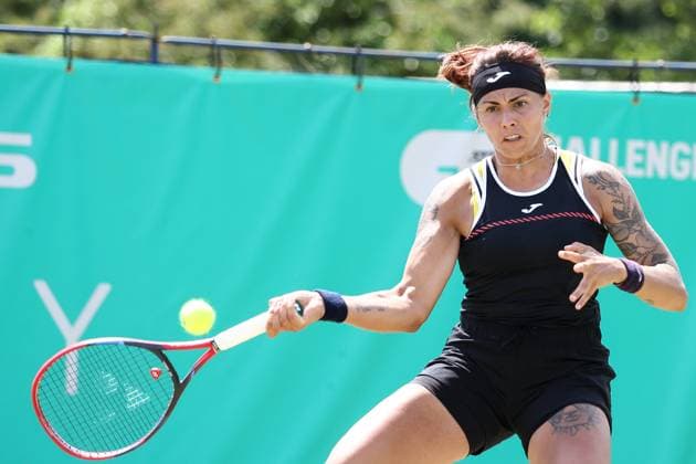 Ilkley Tennis Club, Ilkley, England, June 21st 2023: Aliona Bolsova during the W100 Ilkley against Isabelle Lacy at Ilkley Tennis Club (Sean Chandler SPP) Copyright: xSeanxChandlerx xSPPx spp-en-SeChSp-W100 Ilkley - Isabelle Lacy v Aliona Bolsova - Ilkley Tennis Club-3542