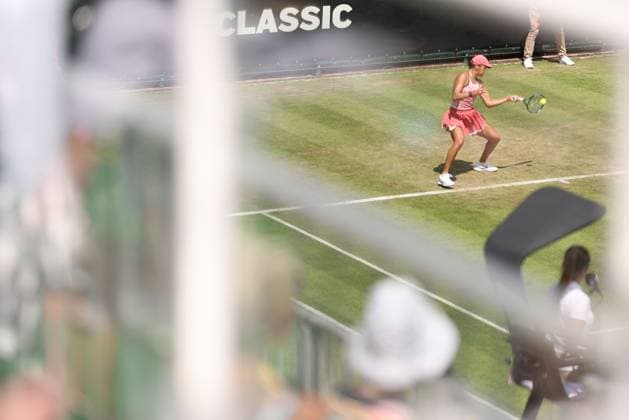 Mandatory Credit: Photo by Ryan Browne Shutterstock (13977103ab) Xiyu Wang of China. Rothesay Classic, Day Three, Tennis, Edgbaston Priory Club, Birmingham, UK - 21 Jun 2023 Rothesay Classic, Day Three, Tennis, Edgbaston Priory Club, Birmingham, UK - 21 Jun 2023  Copyright: xRyanxBrowne Shutterstockx 13977103ab