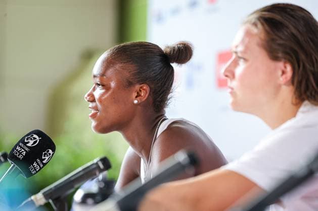 Pressekonferenz: Noma NOHA AKUGUE GER und Jule NIEMEIER GER, bett1open presented by ecotrans Group, Berlin, LTTC Rot-Weiß Berlin, 21.06.2023, Copyright: xClaudioxGärtnerx