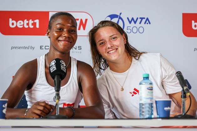 Sport Bilder des Tages Pressekonferenz: Noma NOHA AKUGUE GER und Jule NIEMEIER GER, bett1open presented by ecotrans Group, Berlin, LTTC Rot-Weiß Berlin, 21.06.2023, Copyright: xClaudioxGärtnerx