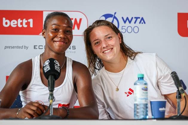 Pressekonferenz: Noma NOHA AKUGUE GER und Jule NIEMEIER GER, bett1open presented by ecotrans Group, Berlin, LTTC Rot-Weiß Berlin, 21.06.2023, Copyright: xClaudioxGärtnerx