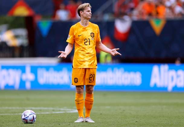 DE JONG Frenkie Team Holland UEFA Nations League 2023 Spiel 3.Platz Spiel Holland - Italien 2 : 3 am 18.06.2023 in Enschede DFL REGULATIONS PROHIBIT ANY USE OF PHOTOGRAPHS as IMAGE SEQUENCES and or QUASI-VIDEO Copyright: xLacixPerenyix