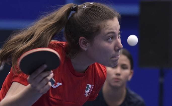 Arantxa Cossio of Mexico during the game Mexico vs Costa Rica, corresponding to the first stage of Womens Team Table tennis, Tischtennis at the Central American and Caribbean Games San Salvador 2023, at EL Polvorin Sports Complex, on June 21, 2023. <br><br> Arantxa Cossio de Mexico durante el juego Mexico vs Costa Rica, correspondiente a la primera ronda de Tenis de Mesa Femenil por equipos en los Juegos Centroamericanos y del Caribe San Salvador 2023, en el Complejo Deportivo EL Polvorin, el 21 de Junio de 2023. JCC San Salvador 2023 Mexico vs Costa Rica 