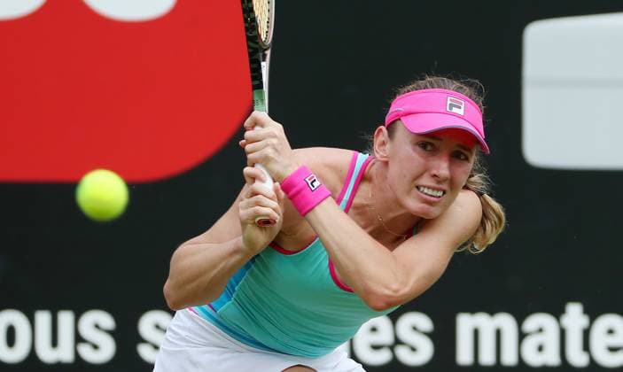Ekaterina Alexandrova (RUS), Centre Court auf der Tennisanlage des LTTC Rot Weiss e.V. Steffi Graf Stadion Tennis bett1 open WTA, Tennis Damen 500 Turnier auf Rasen Damen Saison 2022 2023 22.06.2023