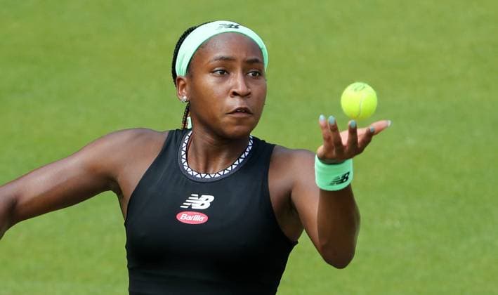 Coco Gauff (USA), Centre Court auf der Tennisanlage des LTTC Rot Weiss e.V. Steffi Graf Stadion Tennis bett1 open WTA, Tennis Damen 500 Turnier auf Rasen Damen Saison 2022 2023 22.06.2023