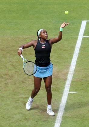 Coco Gauff (USA), Centre Court auf der Tennisanlage des LTTC Rot Weiss e.V. Steffi Graf Stadion Tennis bett1 open WTA, Tennis Damen 500 Turnier auf Rasen Damen Saison 2022 2023 22.06.2023