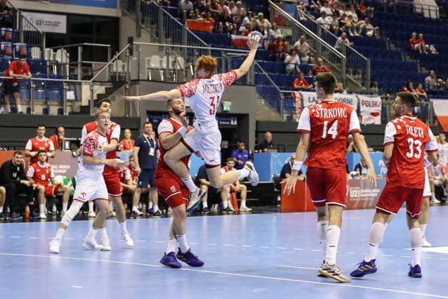 Piotr Mielczarski (Polen,34) - Vorrunde Gruppe A U21, U 21 Weltmeisterschaft Handball Polen vs. Kroatien in der GETEC Arena in Magdeburg - Aktion,Handball,Deutschland,22.06.2023