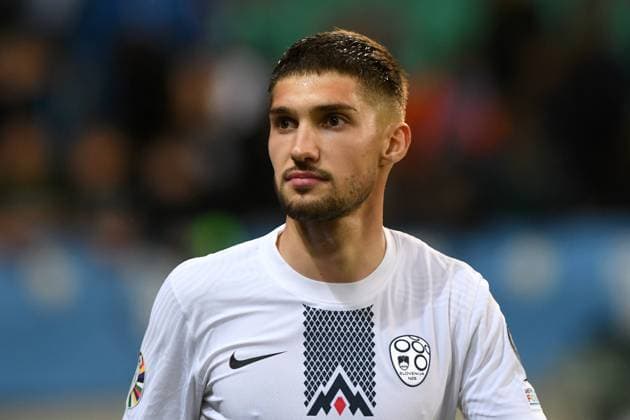 ADAM GNEZDA CERIN, UEFA EURO, EM, Europameisterschaft,Fussball 2024 Qualifying, Slovenia-San Marino 2-0, azione, Action Single Shot UEFA QUALIFICAZIONI EURO 2024 SLOVENIA-SAN MARINO 2-0
