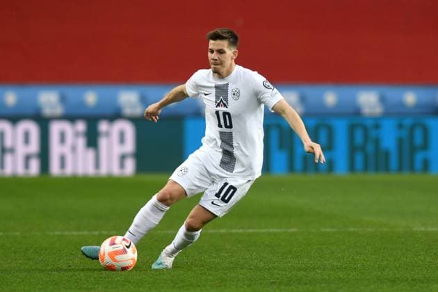 MIHA ZAJC, UEFA EURO, EM, Europameisterschaft,Fussball 2024 Qualifying, Slovenia-San Marino 2-0, azione, Action Single Shot UEFA QUALIFICAZIONI EURO 2024 SLOVENIA-SAN MARINO 2-0