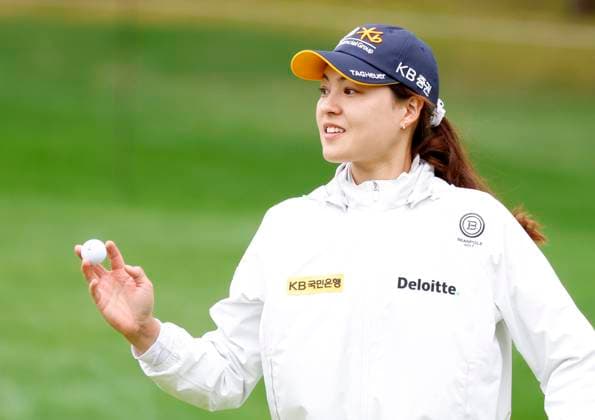 In Gee Chun of Korea reacts after putting on the 13th green in the first round of the KPMG Women s PGA, Golf Herren Championship at Baltusrol Golf Club in Springfield, NJ on Thursday, June 22, 2023.  NYP20230622108 JohnxAngelillo
