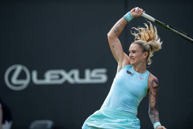 22nd June 2023; Edgbaston Priory Club, Birmingham, England: Rothesay Classic Birmingham, Day 4; Tereza Martincova (CZE) whips a forehand return for a winner during her game versus Barbora Krejcikova (CZE)  ActionPlus12522485 GodfreyxPitt