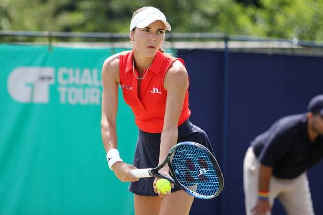 Ilkley Tennis Club, Ilkley, England, June 23st 2023: Mirjam Bjorklund during the W100 Ilkley Semi Final against Dalma Galfi at Ilkley Tennis Club (Sean Chandler SPP) Copyright: xSeanxChandlerx xSPPx spp-en-SeChSp-W100 Ilkley - Semi Final - Dalma Galfi v Mirjam Bjorklund - Ilkley Tennis Club-5649