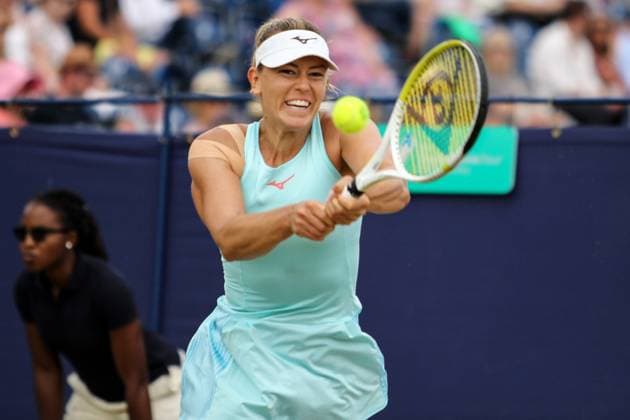 Ilkley Tennis Club, Ilkley, England, June 23st 2023: Dalma Galfi during the W100 Ilkley Semi Final against Mirjam Bjorklund at Ilkley Tennis Club (Sean Chandler SPP) Copyright: xSeanxChandlerx xSPPx spp-en-SeChSp-W100 Ilkley - Semi Final - Dalma Galfi v Mirjam Bjorklund - Ilkley Tennis Club-5945