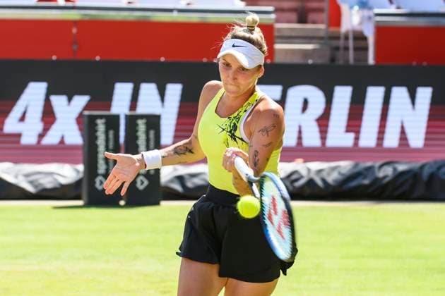 Marketa Vondrousova - Tennisspielerin, GER, Berlin, QF, Tennis bett1open, WTA, Tennis Damen 500, Saison 2022 2023, 24.06.23, 2023, Steffi Graf Stadion, GER, Berlin, QF, Tennis bett1open, WTA 500, Saison 2022 2023, 24.06.23, 2023, Steffi Graf Stadion, Foto: Eibner-Pressefoto Uwe Koch Berlin Copyright: xEibner-Pressefoto UwexKochx EP_UKH