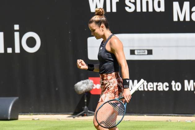 Maria Sakkari - Tennisspielerin - Freude, Jubel, GER, Berlin, QF, Tennis bett1open, WTA, Tennis Damen 500, Saison 2022 2023, 24.06.23, 2023, Steffi Graf Stadion, GER, Berlin, QF, Tennis bett1open, WTA 500, Saison 2022 2023, 24.06.23, 2023, Steffi Graf Stadion, Foto: Eibner-Pressefoto Uwe Koch Berlin Copyright: xEibner-Pressefoto UwexKochx EP_UKH
