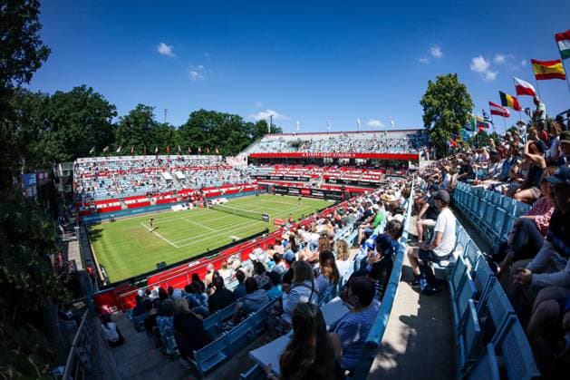 Zuschauer im Steffi-Graf-Stadion beim Match zwischen Maria SAKKARI GRE vs. Marketa VONDROUSOVA CZE, bett1open presented by ecotrans Group, Berlin, LTTC Rot-Weiß Berlin, 24.06.2023, Copyright: xClaudioxGärtnerx