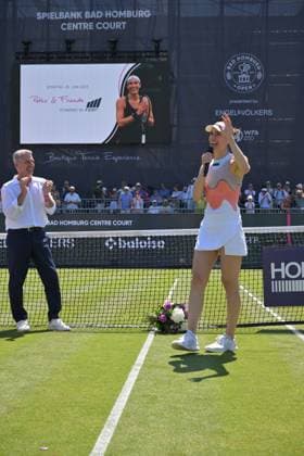 25.06.2023, xbrx, Tennis Bad Homburg Open WTA, Tennis Damen 250, emspor, v.l. Abschiedsspiel Petkovic, Andrea (GER), Petkovic, Andrea (GER) Bad Homburg
