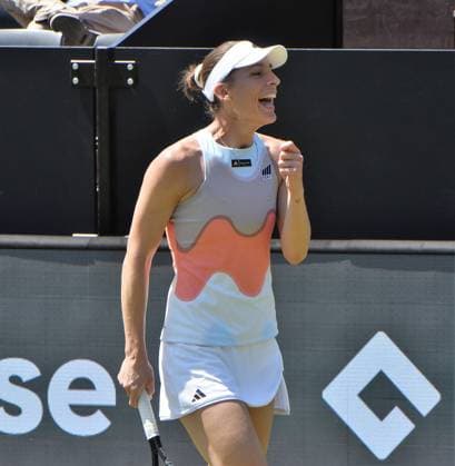 25.06.2023 Tennis, WTA, Tennis Damen Bad Homburg Open 2023 Abschiedsmatch von Tennisspielerin Andrea Petkovic (GER) gut gelaunt Petkovic, Andrea (GER), emspor, DFL regulations prohibit any use of photographs as image sequences and or quasi-video