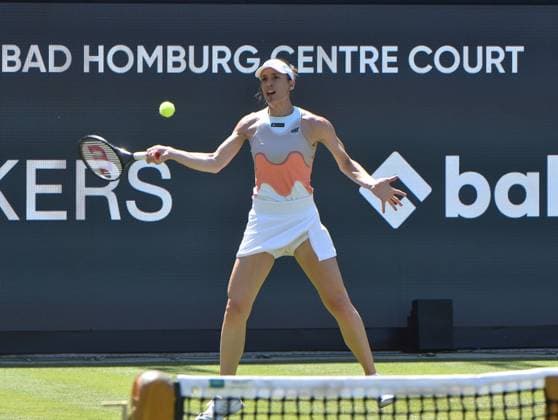 25.06.2023 Tennis, WTA, Tennis Damen Bad Homburg Open 2023 Abschiedsmatch von Tennisspielerin Andrea Petkovic (GER) gut gelaunt Petkovic, Andrea (GER), emspor, DFL regulations prohibit any use of photographs as image sequences and or quasi-video