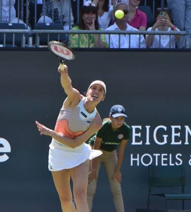 25.06.2023 Tennis, WTA, Tennis Damen Bad Homburg Open 2023 Abschiedsmatch von Tennisspielerin Andrea Petkovic (GER) gut gelaunt Petkovic, Andrea (GER), emspor, DFL regulations prohibit any use of photographs as image sequences and or quasi-video