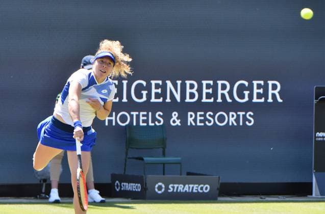 25.06.2023 Tennis, WTA, Tennis Damen Bad Homburg Open 2023 Abschiedsmatch von Tennisspielerin Andrea Petkovic (GER) Friedsam, Anna-Lena emspor, DFL regulations prohibit any use of photographs as image sequences and or quasi-video