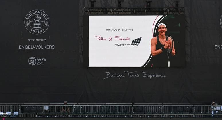25.06.2023 Tennis, WTA, Tennis Damen Bad Homburg Open 2023 Abschiedsmatch von Tennisspielerin Andrea Petkovic (GER) der Center Court ist angerichtet für das letzte Match von Petkovic, Andrea (GER) emspor, DFL regulations prohibit any use of photographs as image sequences and or quasi-video