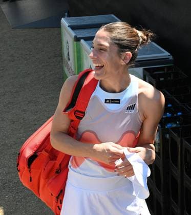 25.06.2023 Tennis, WTA, Tennis Damen Bad Homburg Open 2023 Abschiedsmatch von Tennisspielerin Andrea Petkovic (GER) gut gelaunt zum letzten Match Andrea Petkovic emspor, DFL regulations prohibit any use of photographs as image sequences and or quasi-video