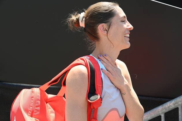 25.06.2023 Tennis, WTA, Tennis Damen Bad Homburg Open 2023 Abschiedsmatch von Tennisspielerin Andrea Petkovic (GER) gut gelaunt zum letzten Match Andrea Petkovic emspor, DFL regulations prohibit any use of photographs as image sequences and or quasi-video