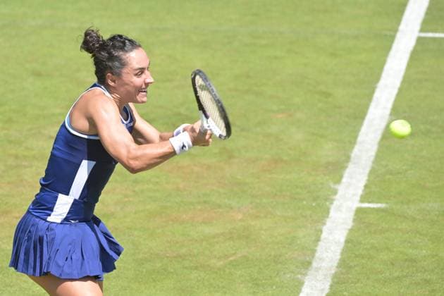 25.06.2023, xbrx, Tennis Bad Homburg Open WTA, Tennis Damen 250, emspor, v.l. Trevisan, Martina (ITA), spielt den Ball, fokussiert, konzentriert Bad Homburg