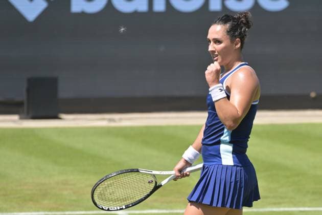 25.06.2023, xbrx, Tennis Bad Homburg Open WTA, Tennis Damen 250, emspor, v.l. Trevisan, Martina (ITA), jubel, gestikuliert, mit den Armen gestikulieren Bad Homburg