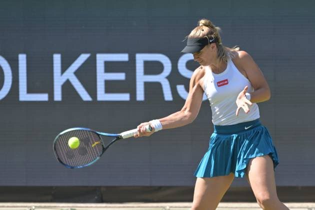 25.06.2023, xbrx, Tennis Bad Homburg Open WTA, Tennis Damen 250, emspor, v.l. Lisicki, Sabine (GER), spielt den Ball, fokussiert, konzentriert Bad Homburg