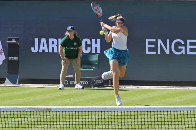 25.06.2023, xbrx, Tennis Bad Homburg Open WTA, Tennis Damen 250, emspor, v.l. Lisicki, Sabine (GER), spielt den Ball, fokussiert, konzentriert Bad Homburg