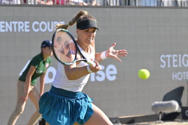 25.06.2023, xbrx, Tennis Bad Homburg Open WTA, Tennis Damen 250, emspor, v.l. Lisicki, Sabine (GER), spielt den Ball, fokussiert, konzentriert Bad Homburg