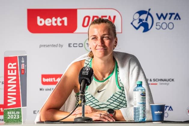 Bett1 Open WTA, Tennis Damen 500. Berlin, 24.06.2023 Petra Kvitova (Tschechien) auf der Pressekonferenz nach dem Spiel Bett1 Open Finale WTA 500. Steffi Graf Stadion, Rot-Weiss Tennis Club, Berlin, 24.06.2023 Bett1Open Copyright: xBEAUTIFULxSPORTS LucianoxLimax