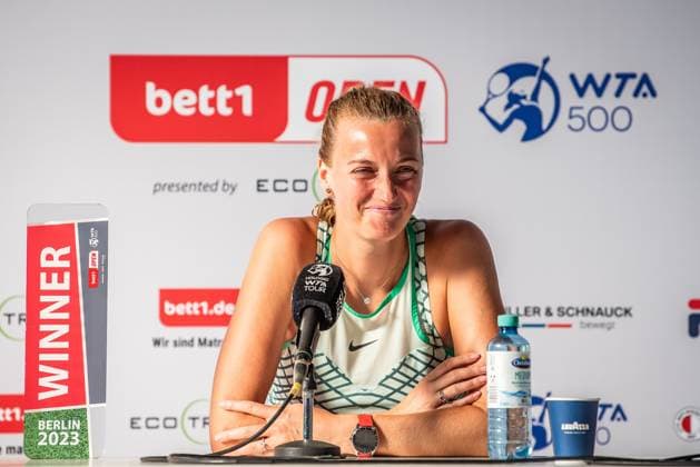 Bett1 Open WTA, Tennis Damen 500. Berlin, 24.06.2023 Petra Kvitova (Tschechien) auf der Pressekonferenz nach dem Spiel Bett1 Open Finale WTA 500. Steffi Graf Stadion, Rot-Weiss Tennis Club, Berlin, 24.06.2023 Bett1Open Copyright: xBEAUTIFULxSPORTS LucianoxLimax