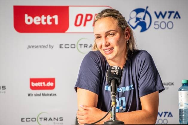 Bett1 Open WTA, Tennis Damen 500. Berlin, 24.06.2023 Donna Vekic (Kroatien) auf der Pressekonferenz nach dem Spiel Bett1 Open Finale WTA 500. Steffi Graf Stadion, Rot-Weiss Tennis Club, Berlin, 24.06.2023 Bett1Open Copyright: xBEAUTIFULxSPORTS LucianoxLimax