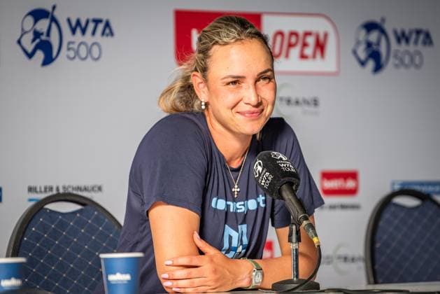 Bett1 Open WTA, Tennis Damen 500. Berlin, 24.06.2023 Donna Vekic (Kroatien) auf der Pressekonferenz nach dem Spiel Bett1 Open Finale WTA 500. Steffi Graf Stadion, Rot-Weiss Tennis Club, Berlin, 24.06.2023 Bett1Open Copyright: xBEAUTIFULxSPORTS LucianoxLimax